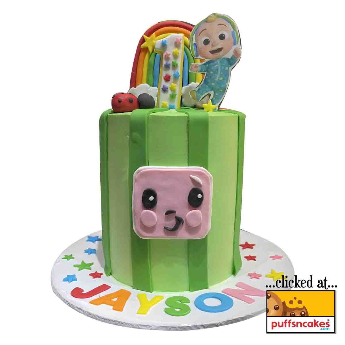 (1252) Cocomelon Theme Tall Cake